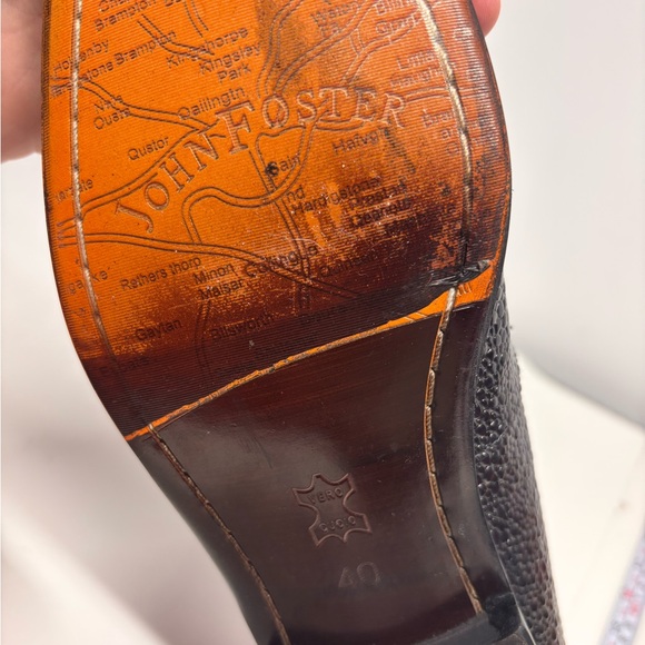 RARE | John Foster Black Pebble Grain Luxury Tassel Loafers | US 7.5 (EU 40) - Picture 3 of 5